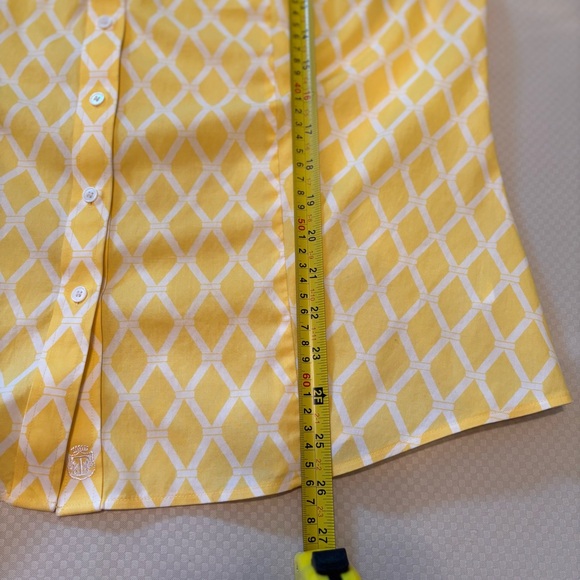 Talbots Casual Yellow and White Button Down Shirt - Picture 8 of 9